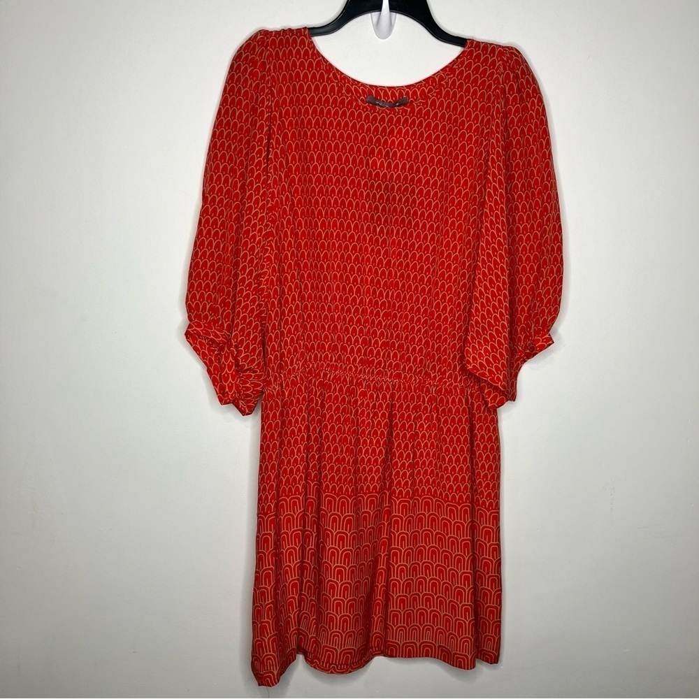 Pippa red silk dress batwing sleeves new with tags size‎ 12